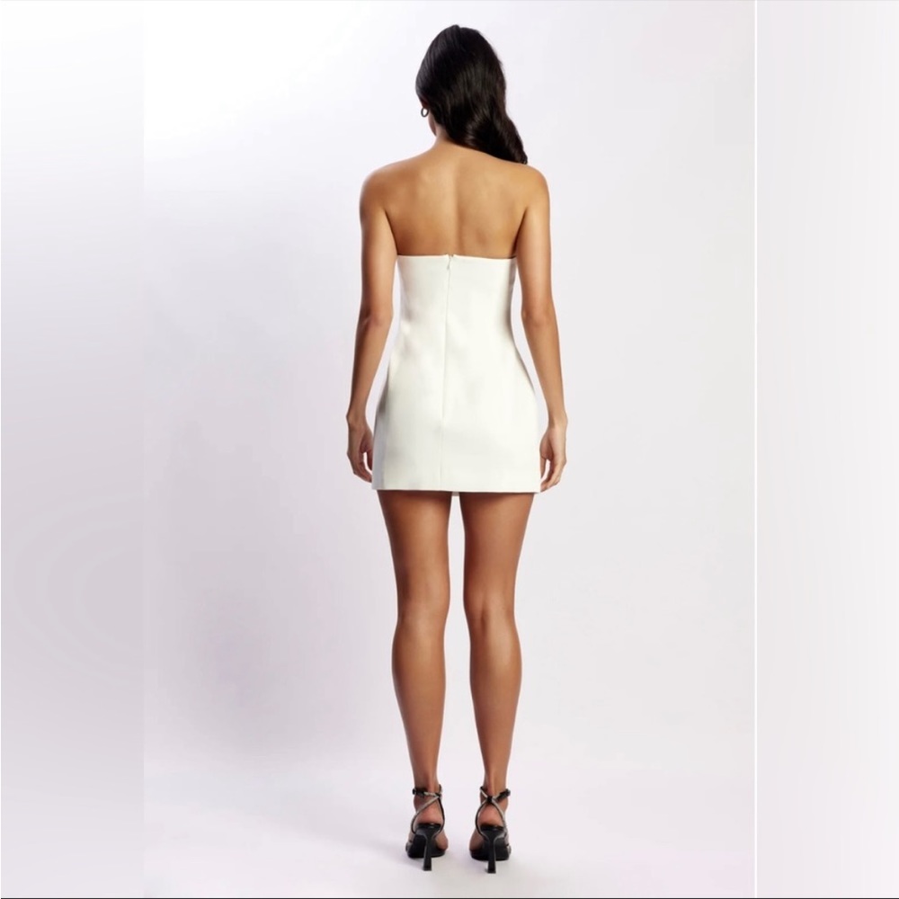 Meshki strapless mini dress, white, XXS